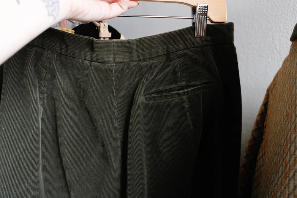 1990s Olive Corduroy Paul Stuart Pant - 32" waist