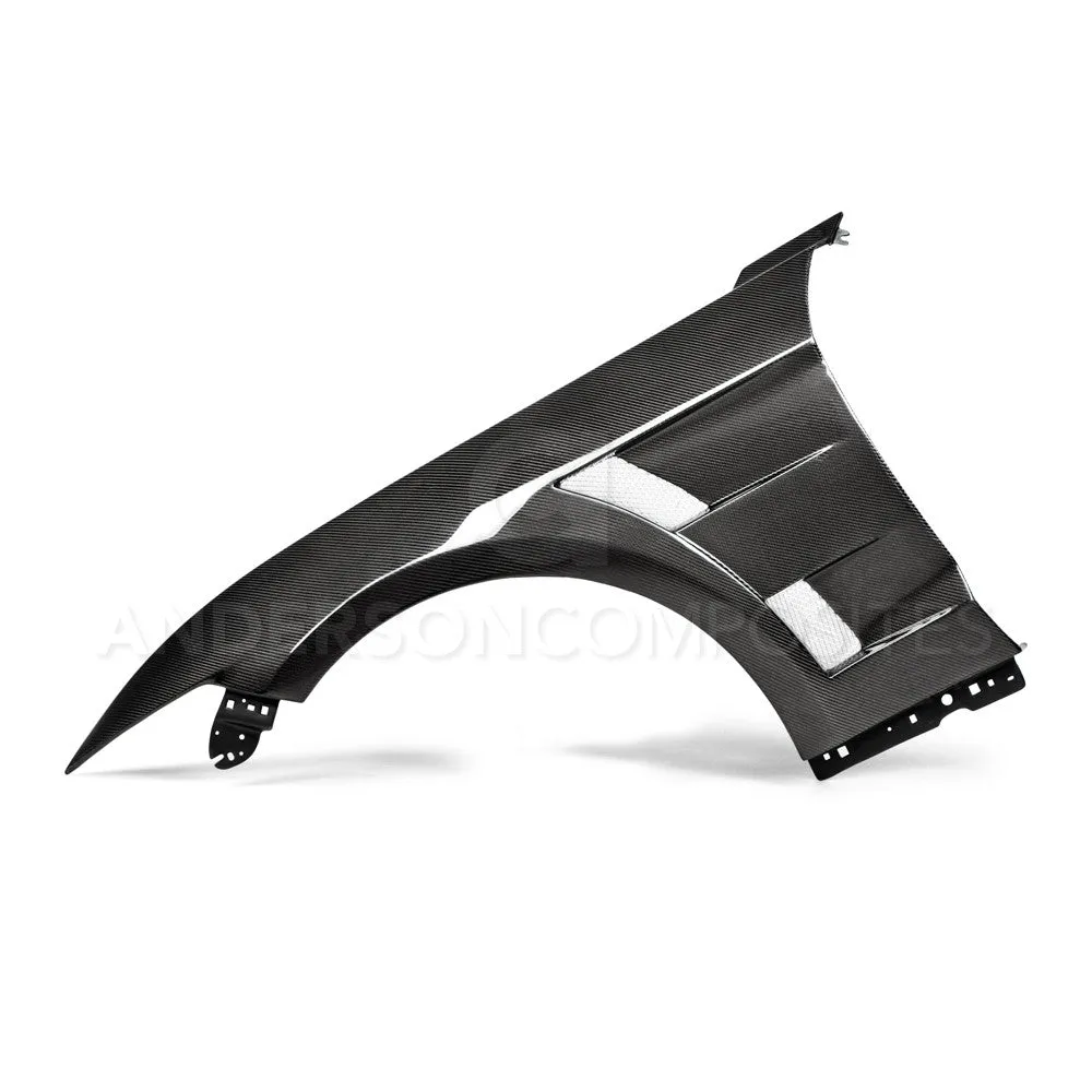 2015-2017 Ford Mustang Type-AT Fenders Vented (0.4 Inch Wider) Fiberglass Anderson Composites AC-FF15FDMU-AT