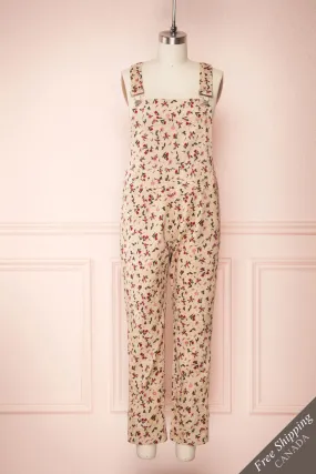 Acaste | Floral Denim Overalls