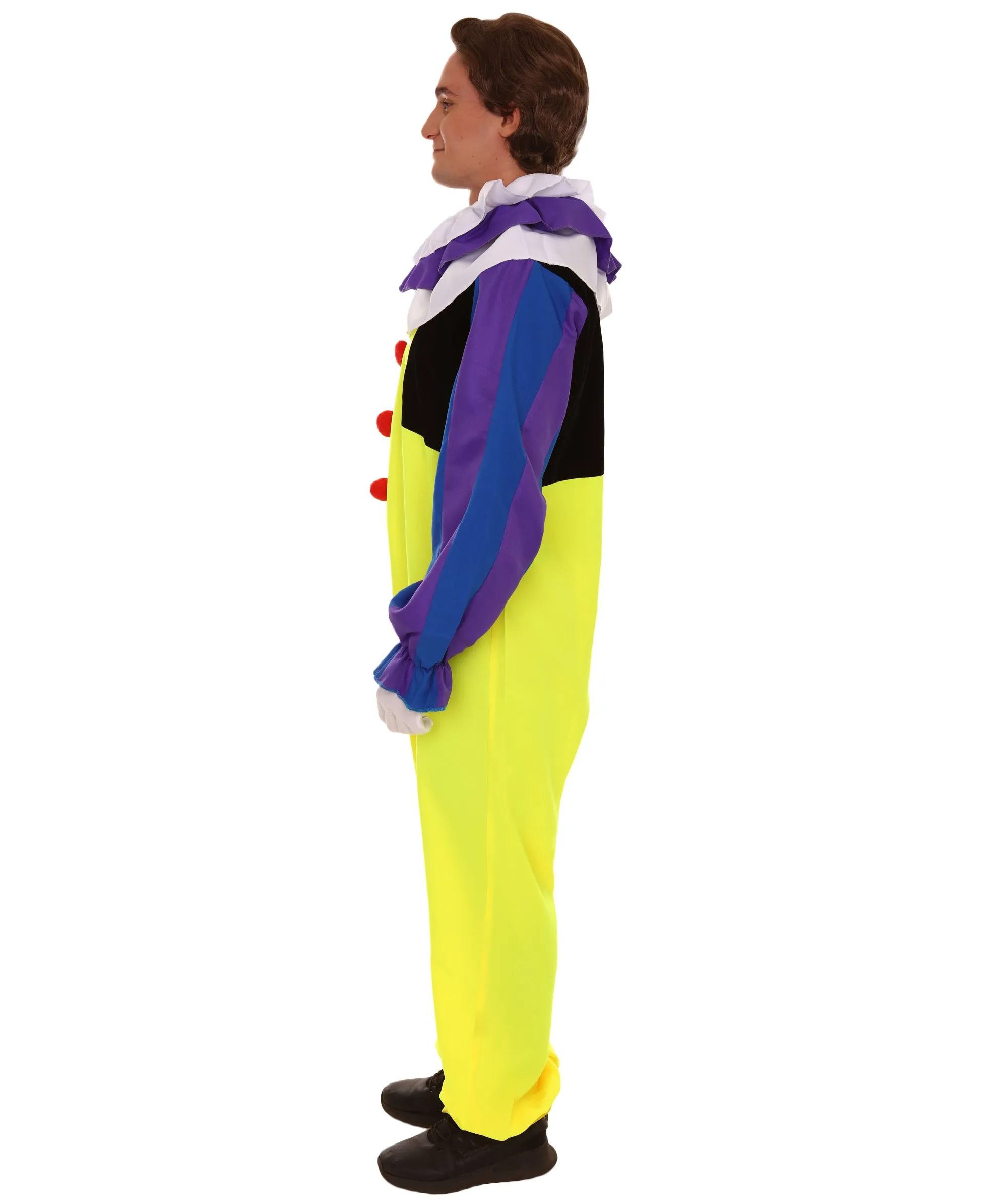 Adult Men's Clown Jumpsuit Costume | Multicolor Cosplay Costume