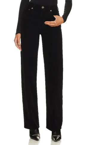 AGOLDE Harper Mid Rise Wide Straight in Black