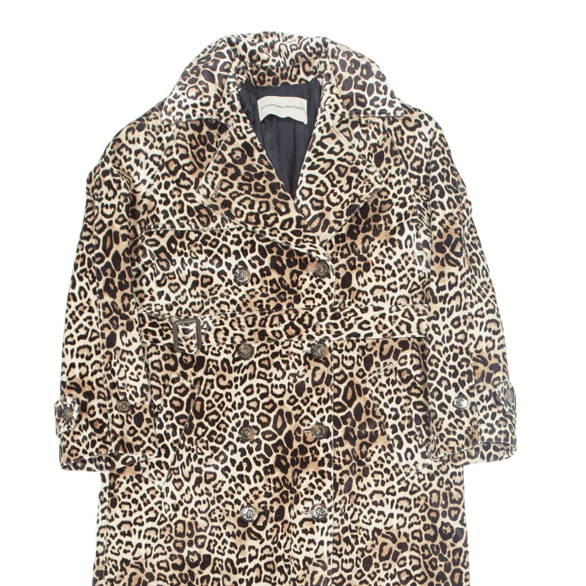 ALEXANDRE VAUTHIER Womens Overcoat Coat Beige Velvet S