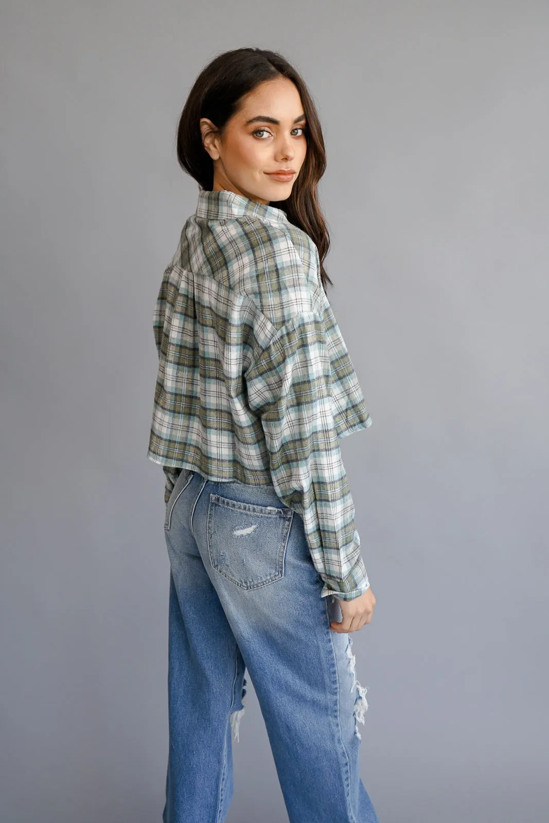 Amber Plaid Crop Top