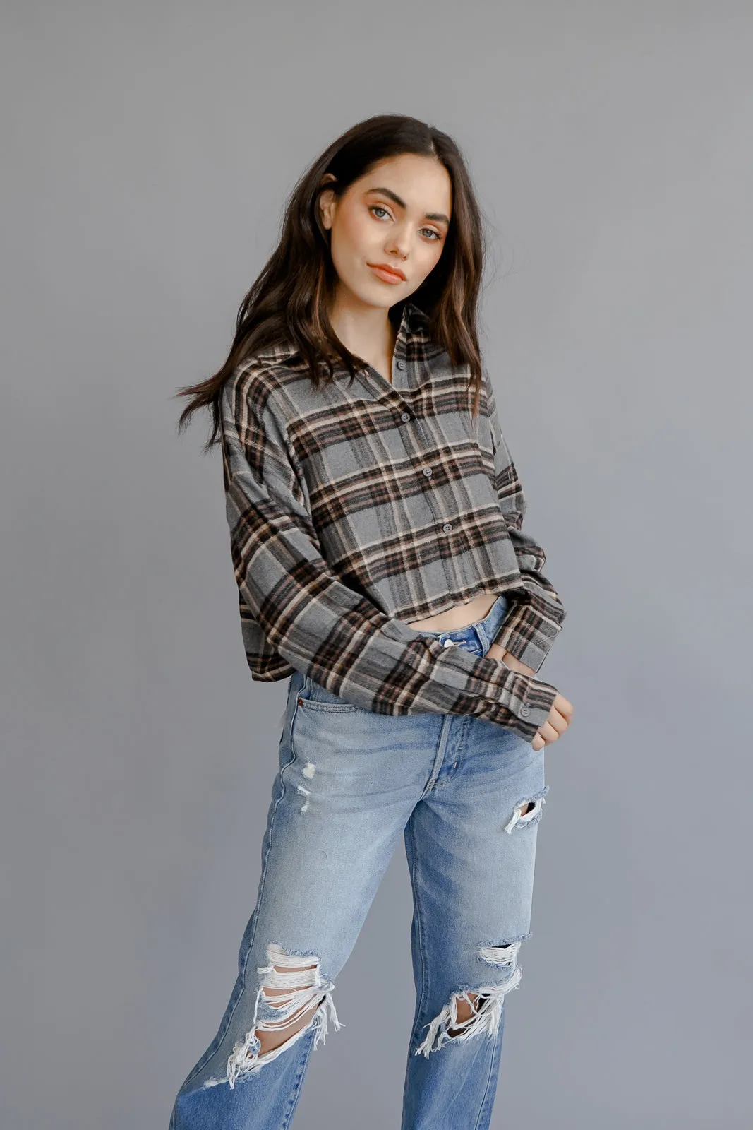 Amber Plaid Crop Top
