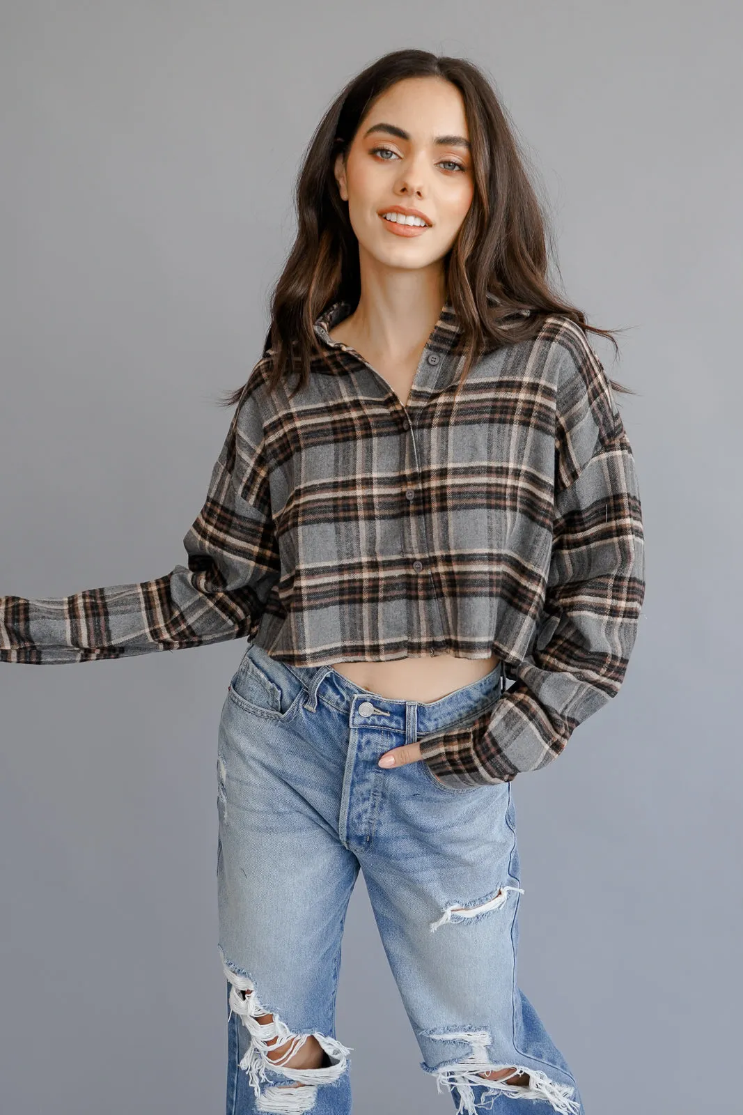 Amber Plaid Crop Top