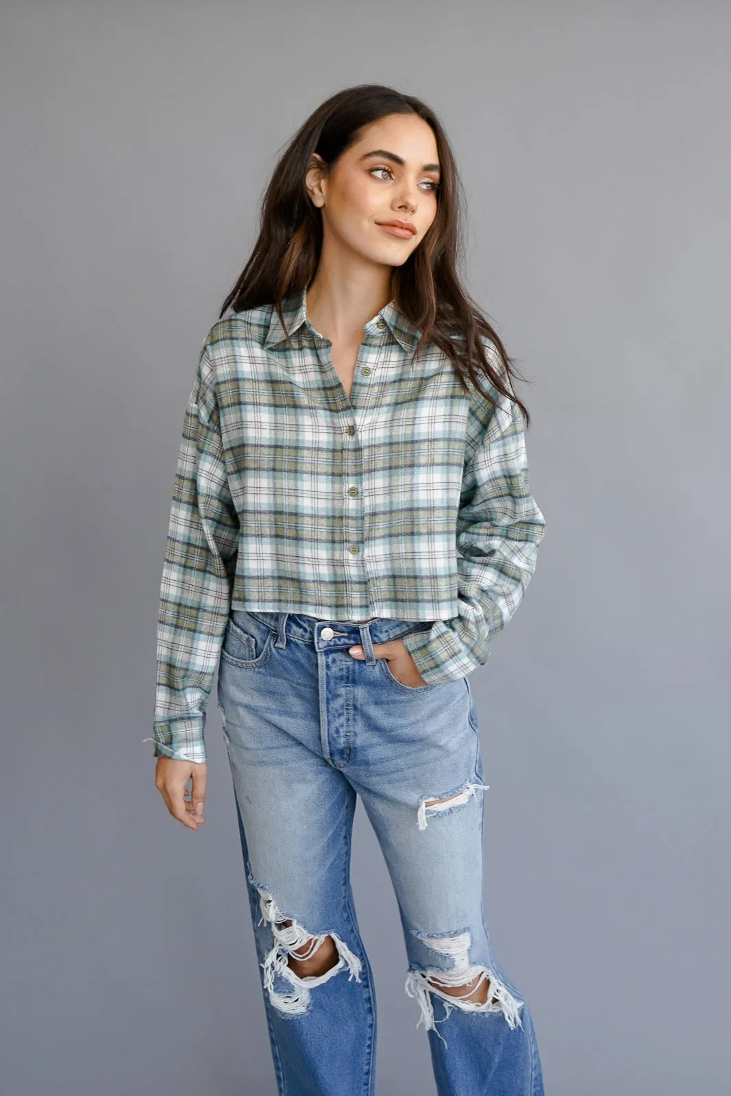 Amber Plaid Crop Top