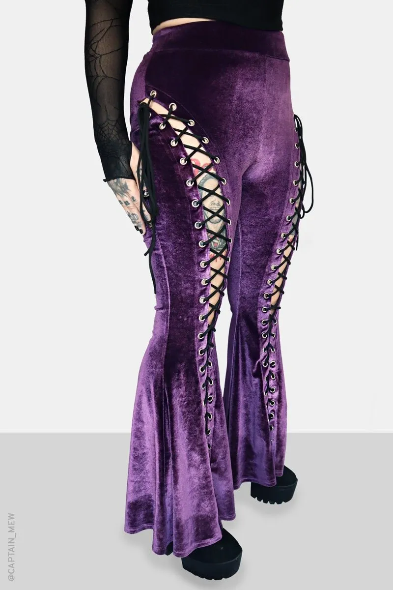 Amethyst Alice Lace Up Flare Pants