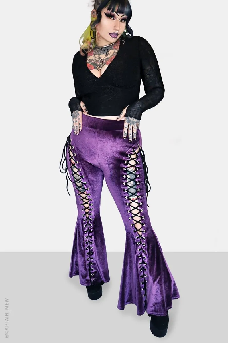 Amethyst Alice Lace Up Flare Pants