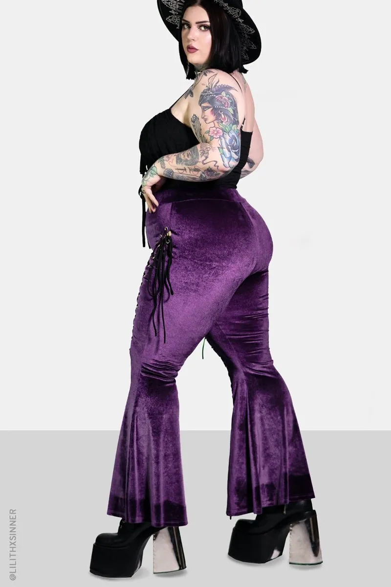 Amethyst Alice Lace Up Flare Pants