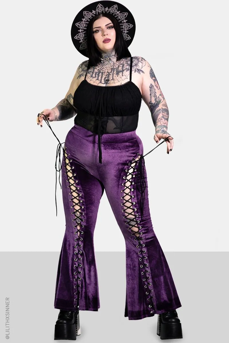Amethyst Alice Lace Up Flare Pants