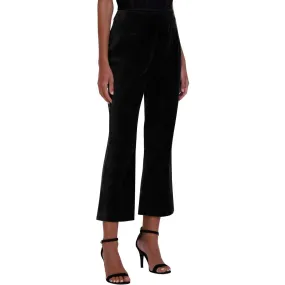 BCBGMAXAZRIA Womens Velvet Side Zip Flared Pants