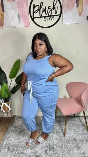 Blush Slay Jumpsuit Blue