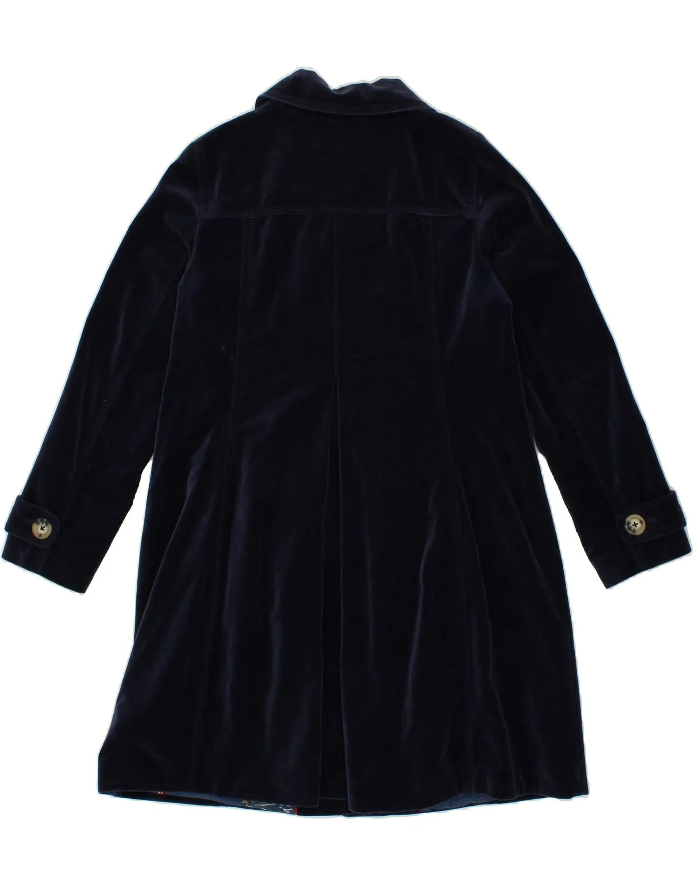 BODEN Womens Velvet Overcoat UK 12 Medium Navy Blue