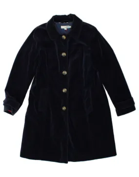 BODEN Womens Velvet Overcoat UK 12 Medium Navy Blue