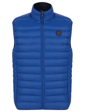 Cannes Quilted Puffer Gilet with Fleece Lined Collar in Sodalite Blue - Tokyo Laundry