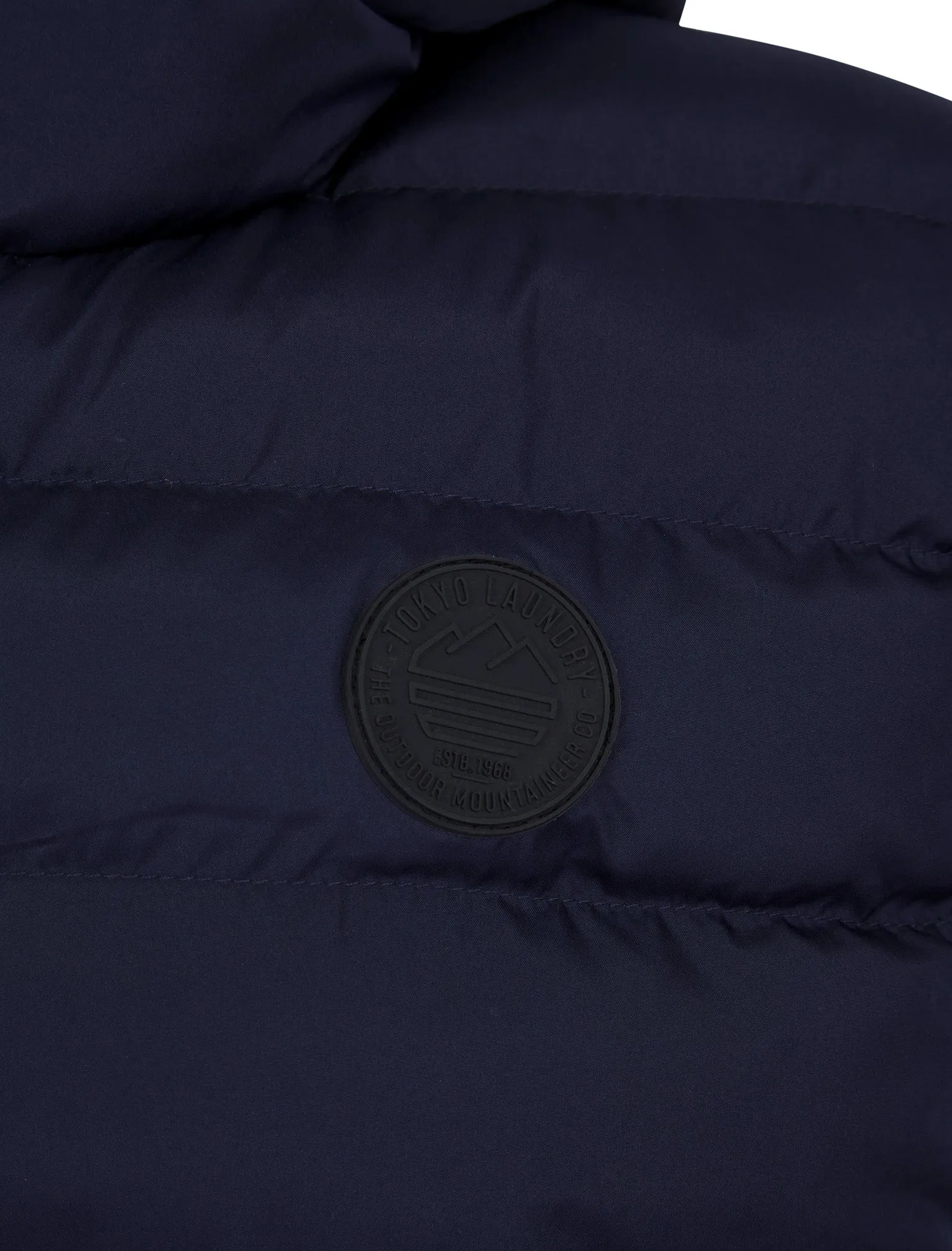 Dallon Quilted Puffer Gilet with Hood in Sky Captain Navy - Tokyo Laundry