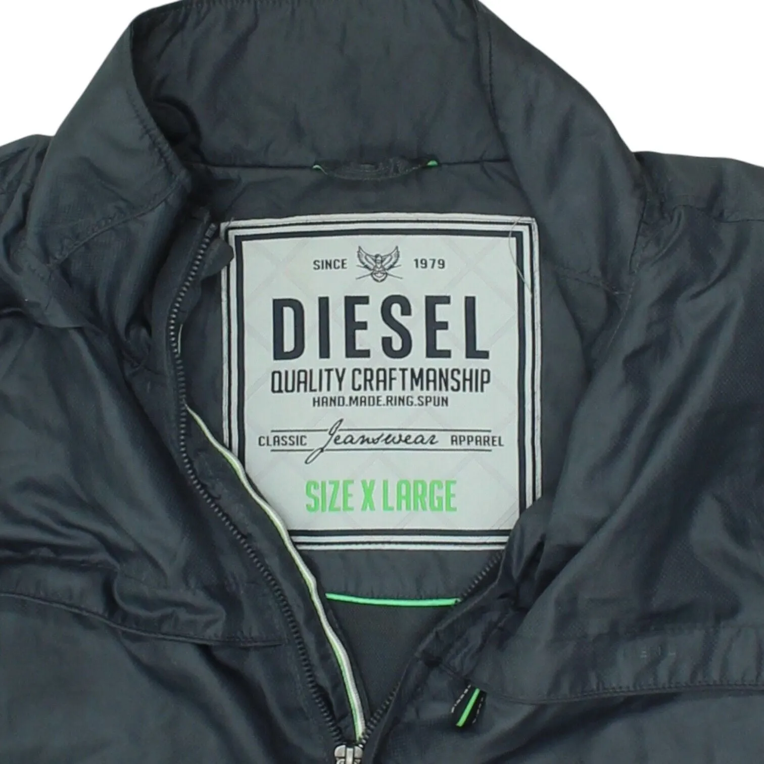 Diesel Mens Blue Full Zip Nylon Bomber Jacket | Vintage High End Casual Designer