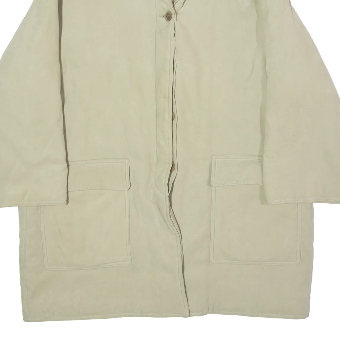 DONAIRE Womens Overcoat Coat Beige Velvet Viscose 90s UK 14