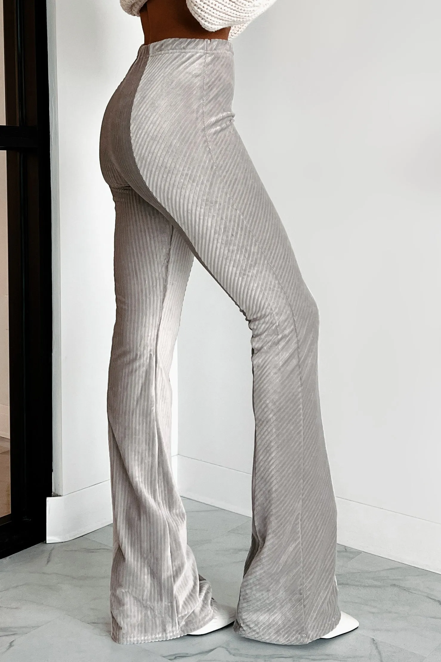 DOORBUSTER Sasha Velvet Flare Pants (Stone)
