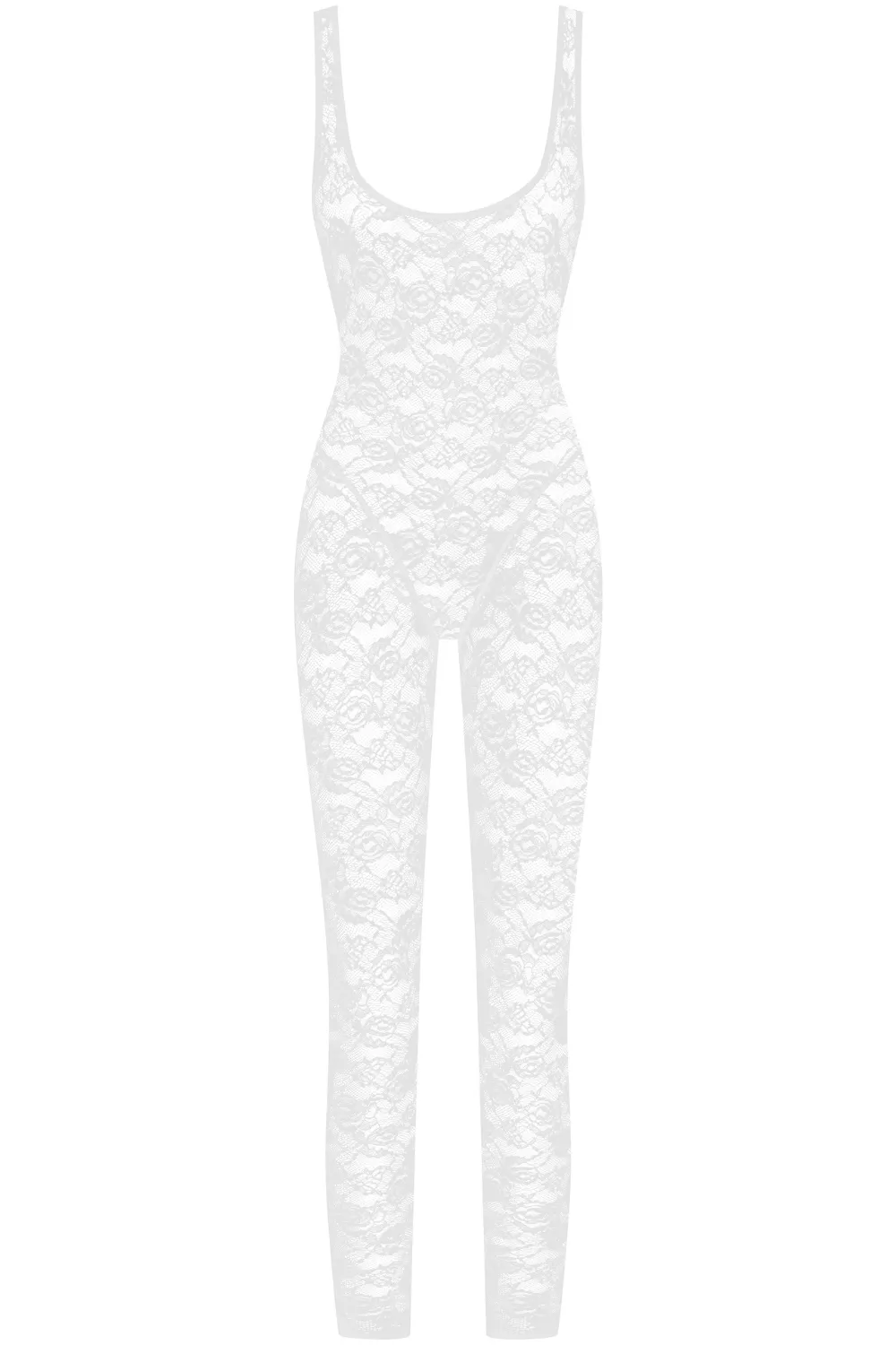 Flashback Lace Open Back Jumpsuit White