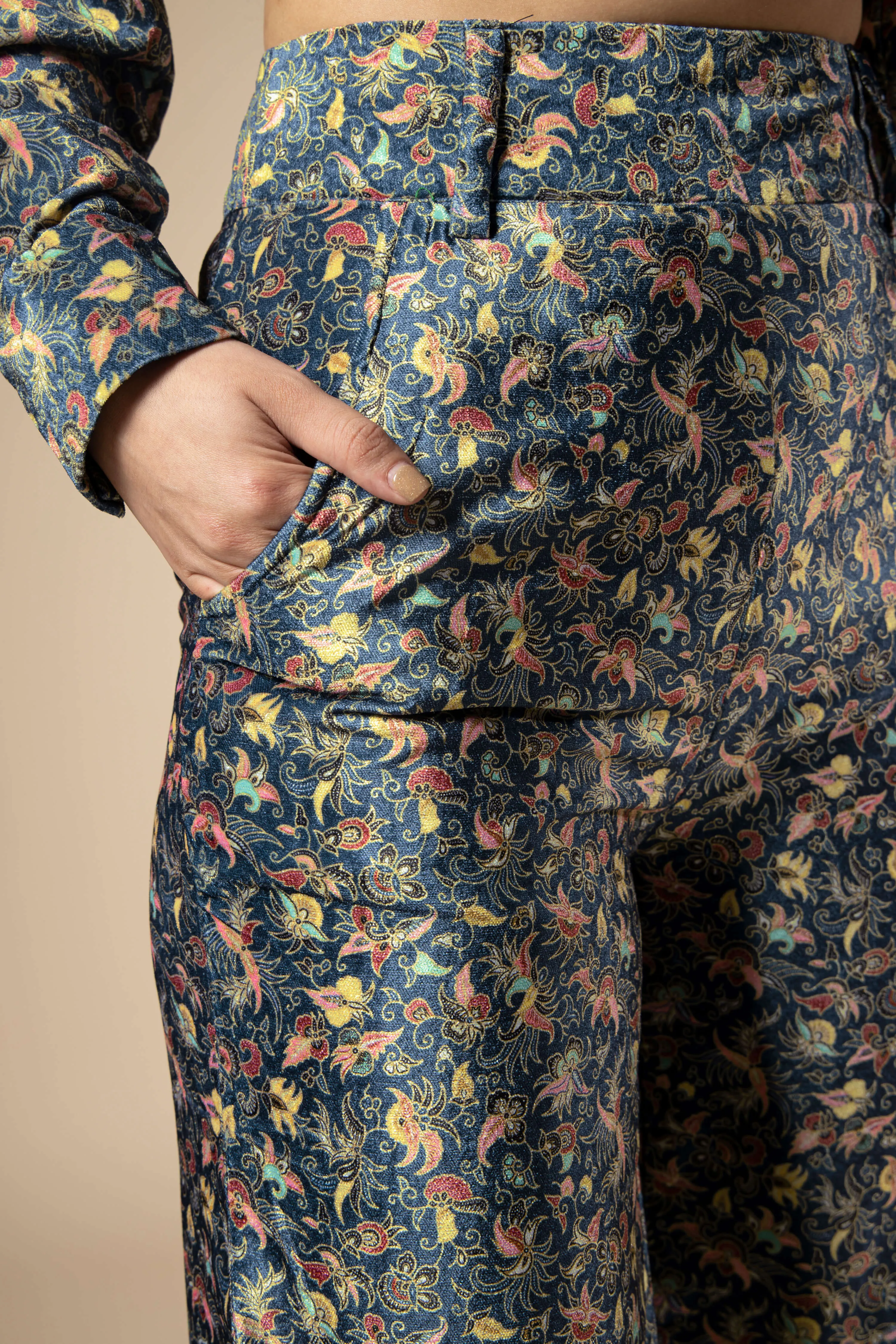 Floral Luxurious Velvet Ladies Bottom Wear