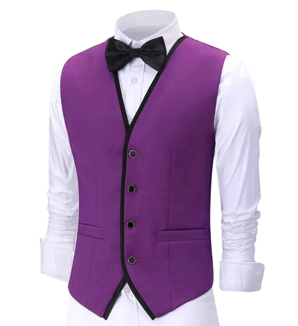 Formal Flat V Neck Waistcoat Slim Fit Suit Vest