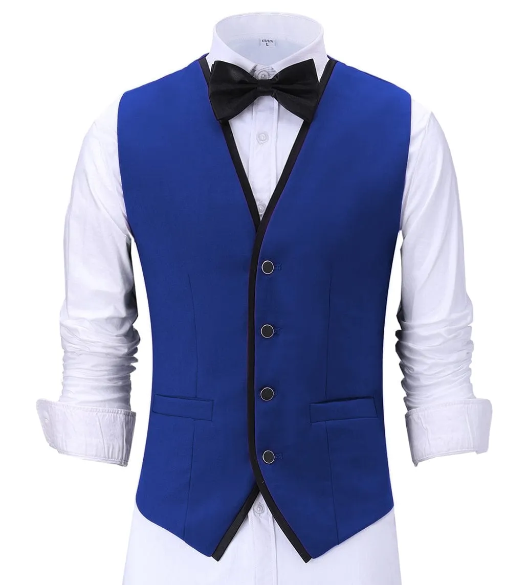 Formal Flat V Neck Waistcoat Slim Fit Suit Vest