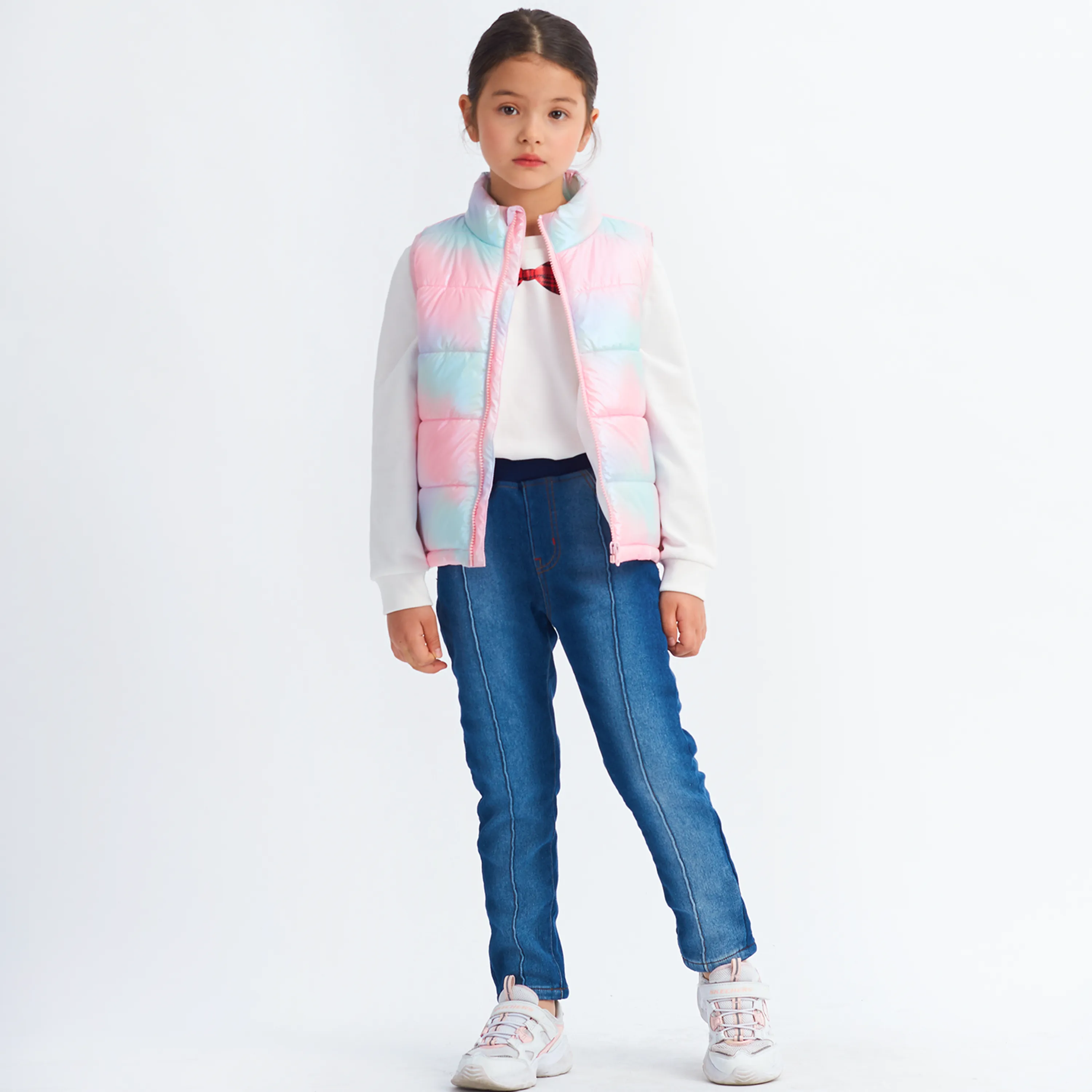 Girls Winter Puffer Vest, Winter Lightweight Gilet Colorful
