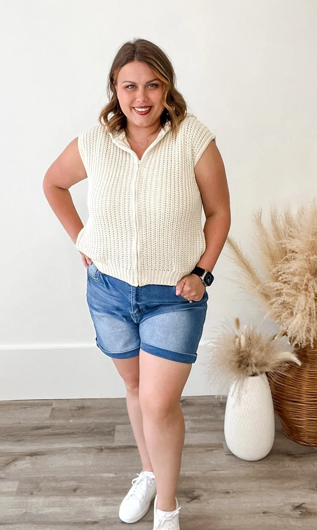 Hooded Sweater Vest - Natural