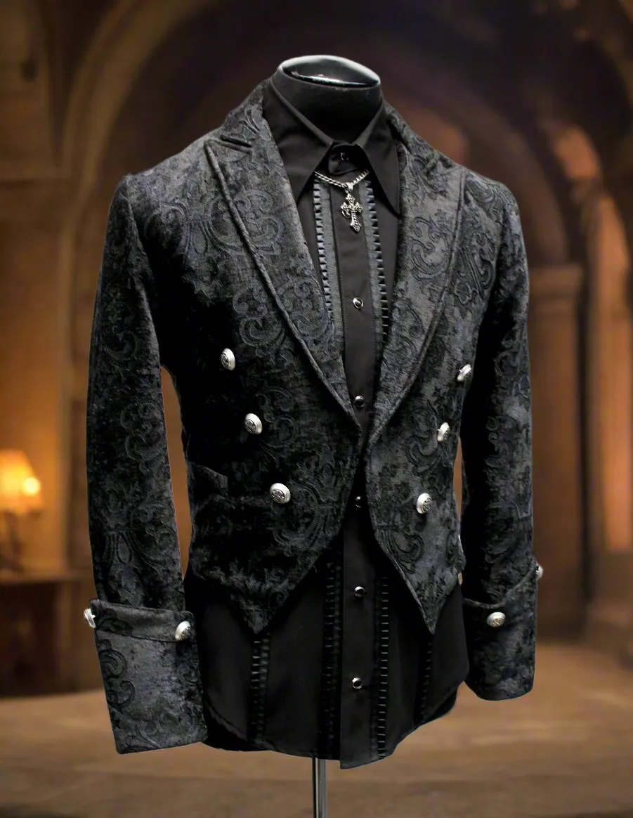 IMPERIAL JACKET - BLACK VELVET BROCADE