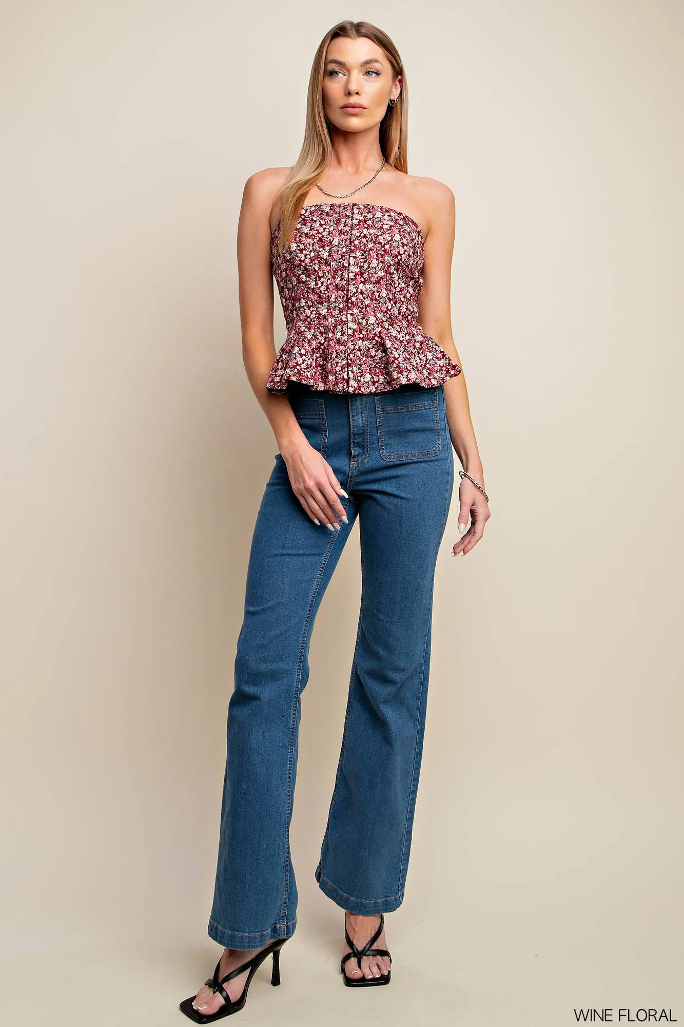 Kora's Top - Wine Floral