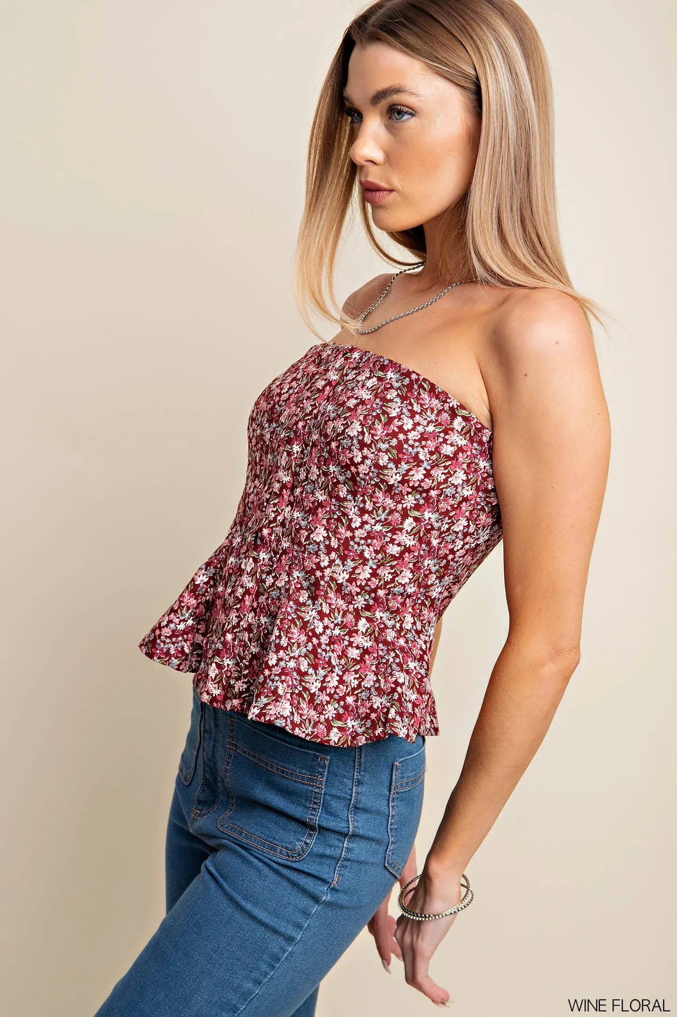 Kora's Top - Wine Floral