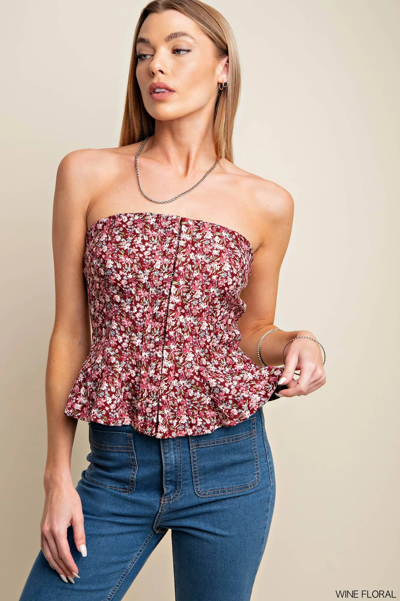 Kora's Top - Wine Floral