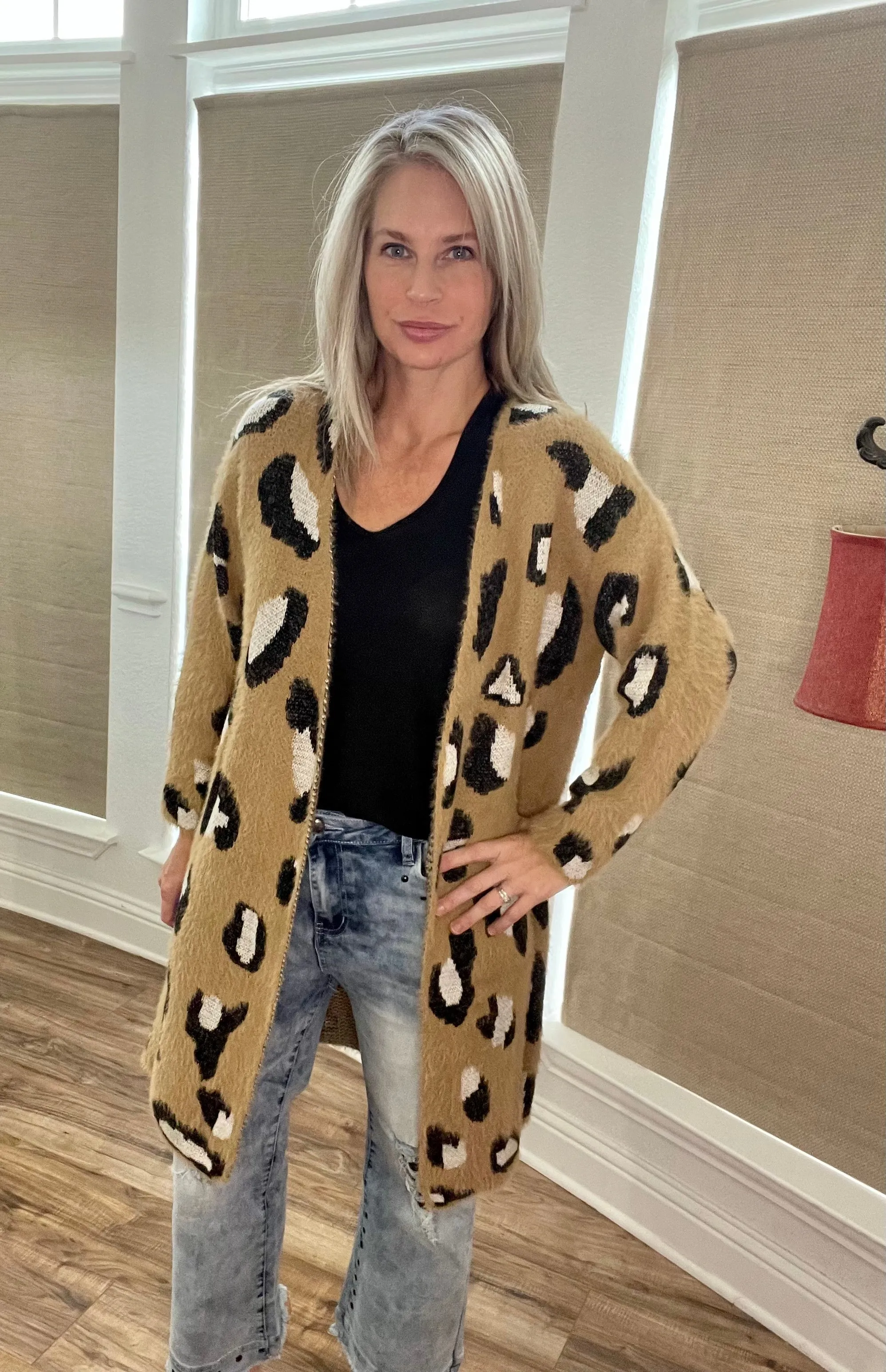 Leopard Desert Mohair Cardigan