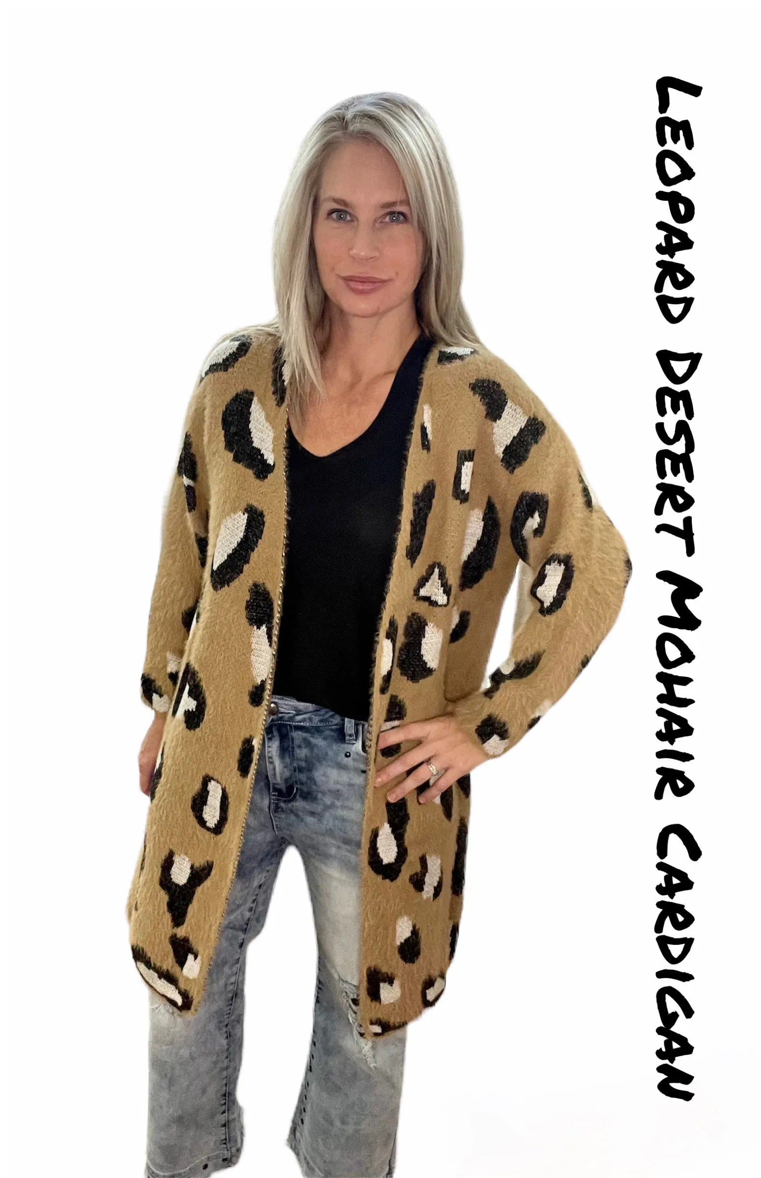 Leopard Desert Mohair Cardigan