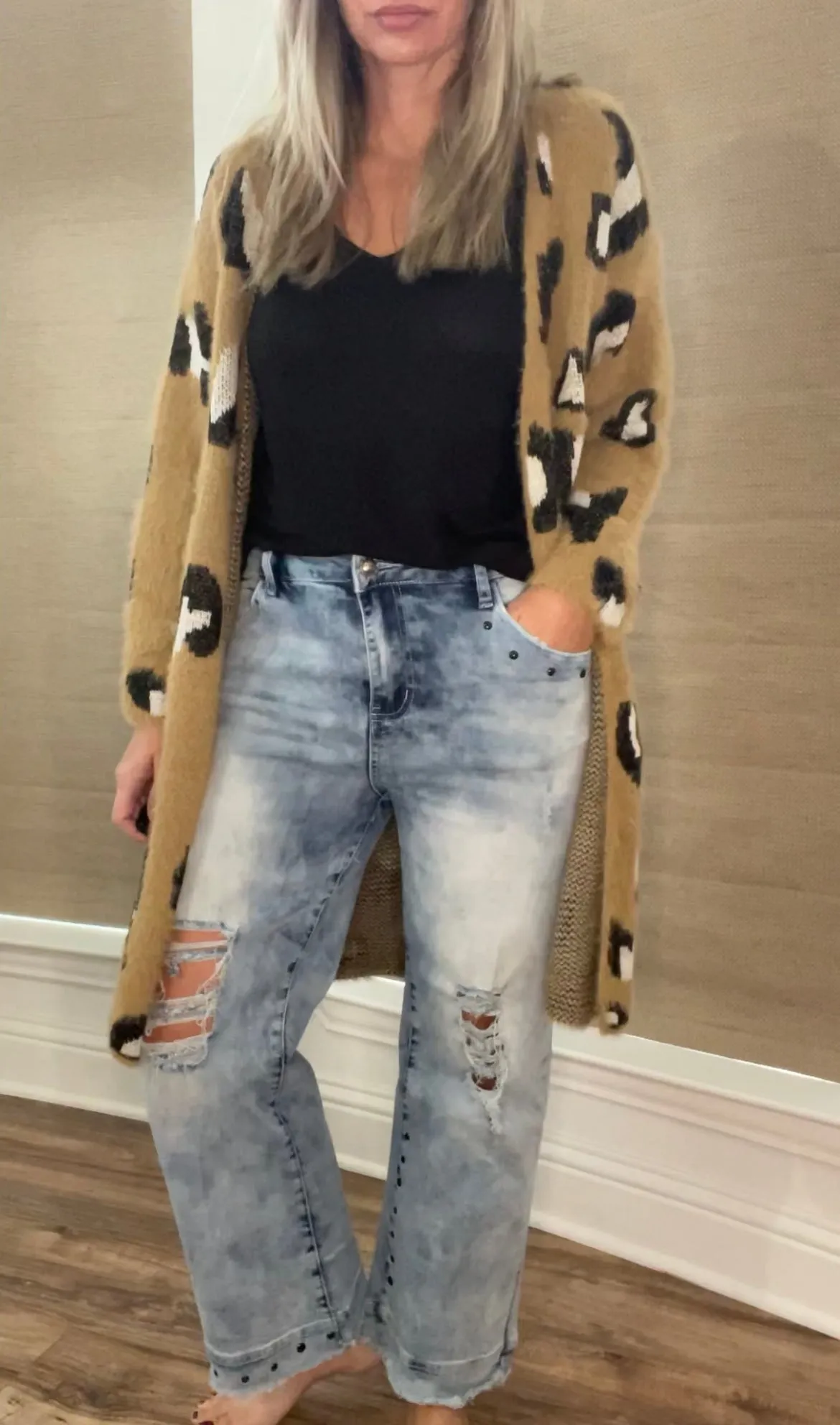 Leopard Desert Mohair Cardigan