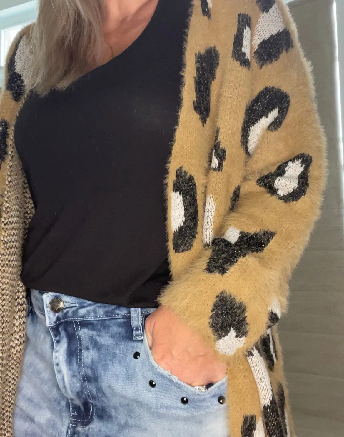Leopard Desert Mohair Cardigan