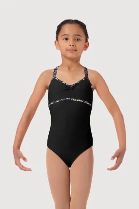 LM51242G - Mirella Ditsy Floral Double Cami Girls Leotard
