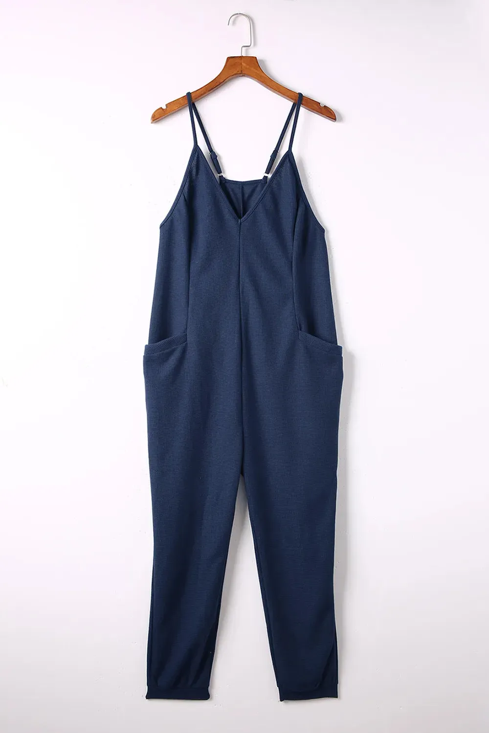 Love Lindsey Navy Textured Jumpsuit