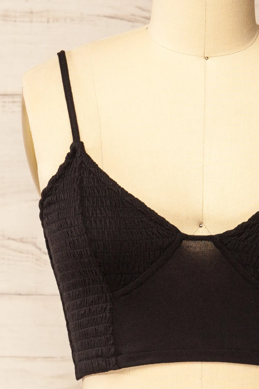 Lustleigh Black | Cropped Ruched Camisole