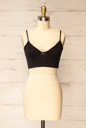 Lustleigh Black | Cropped Ruched Camisole