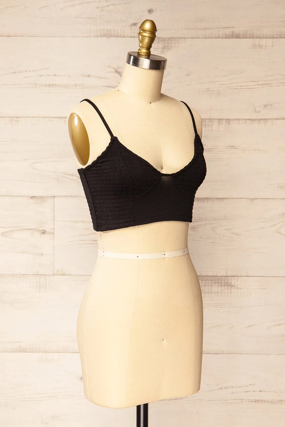 Lustleigh Black | Cropped Ruched Camisole