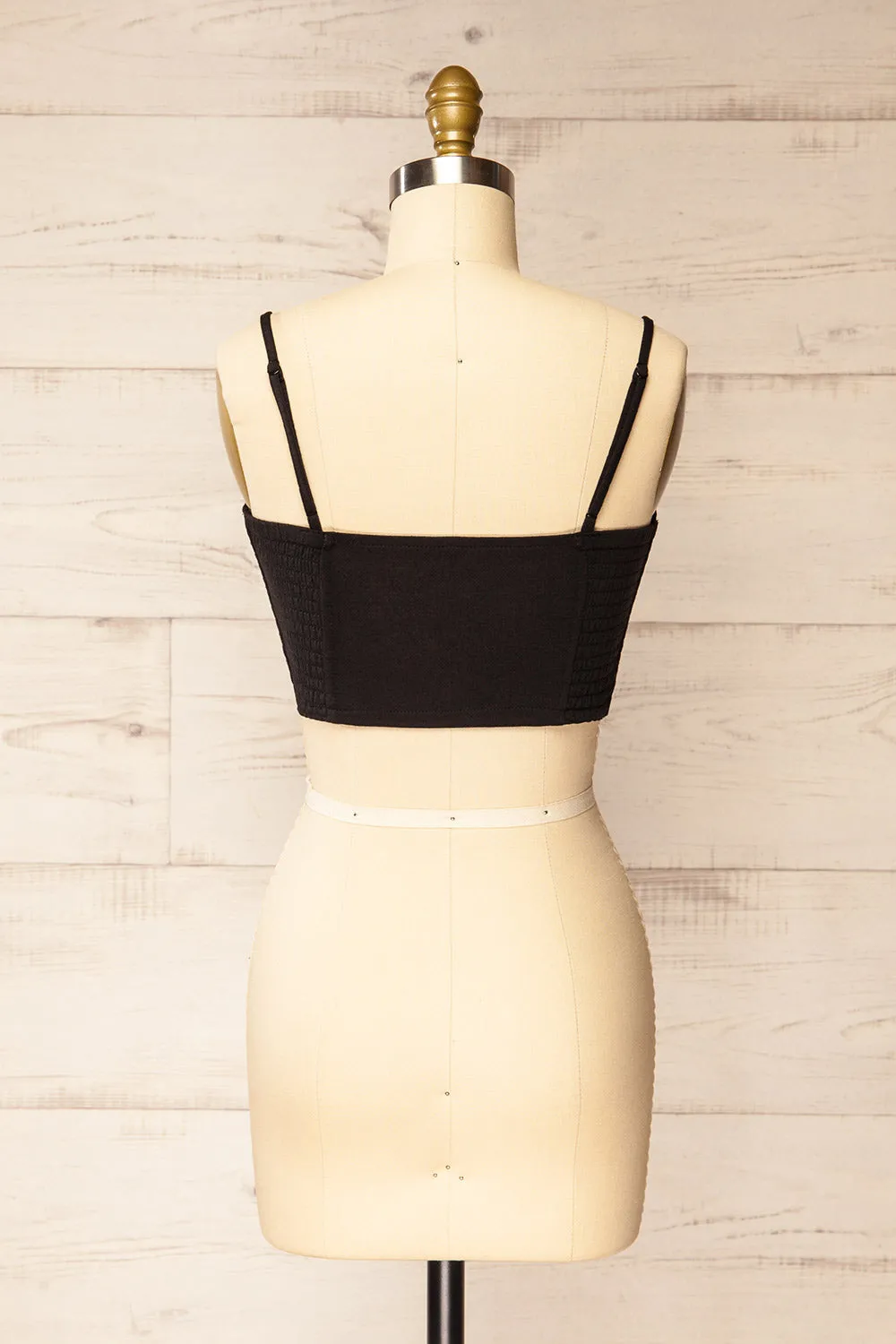 Lustleigh Black | Cropped Ruched Camisole