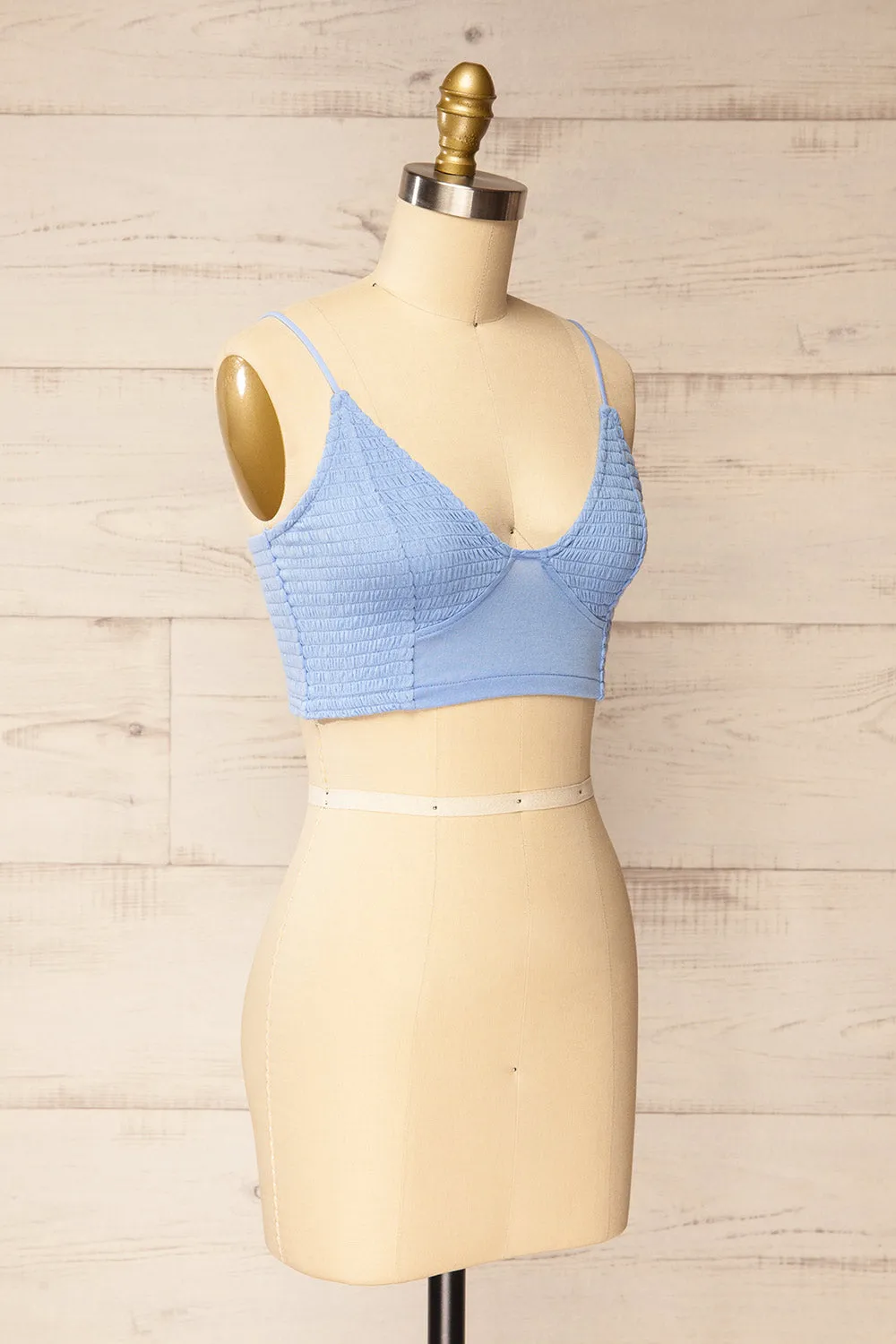 Lustleigh Blue | Cropped Ruched Camisole