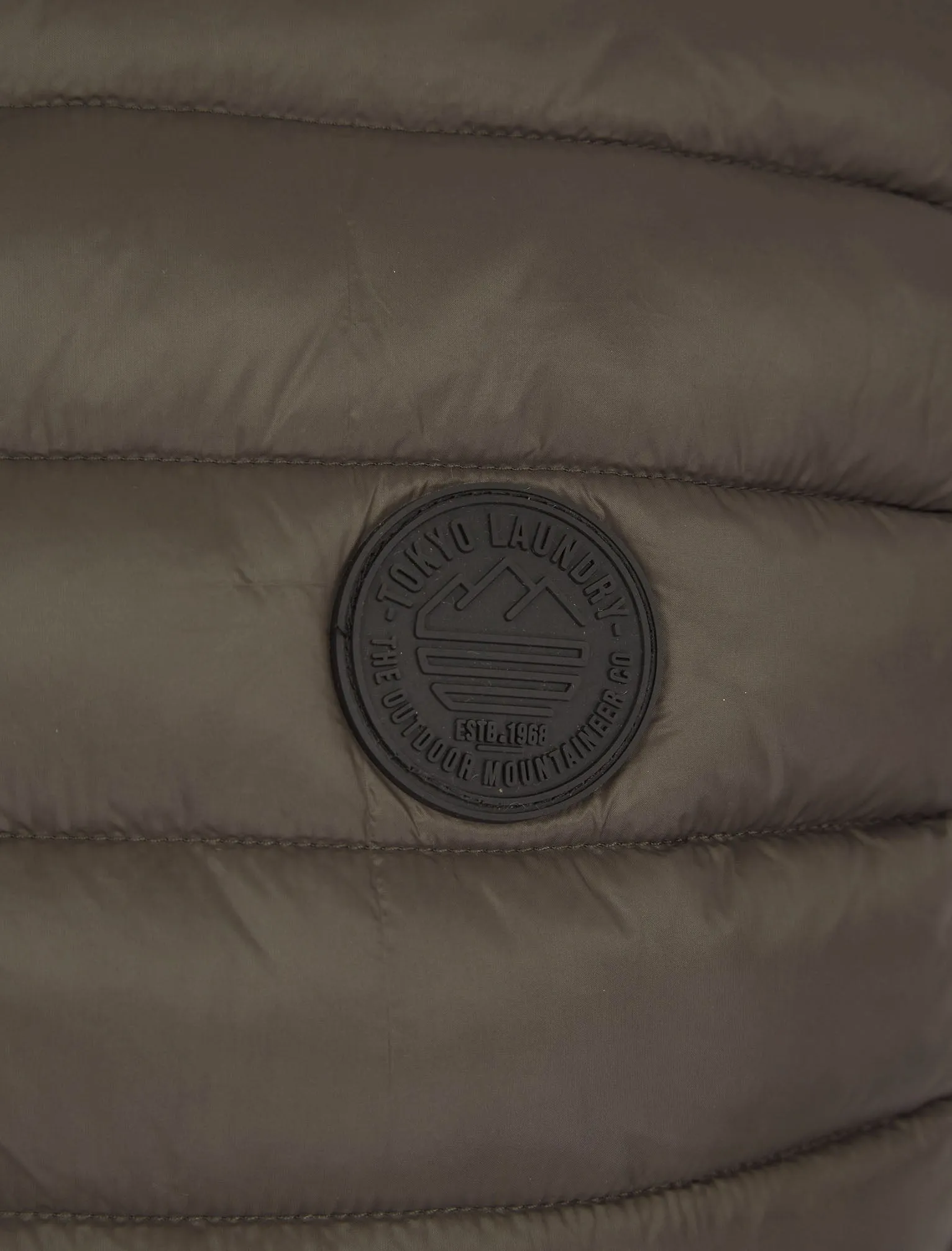 Mentari Quilted Puffer Gilet with Fleece Lined Collar in Khaki - Tokyo Laundry