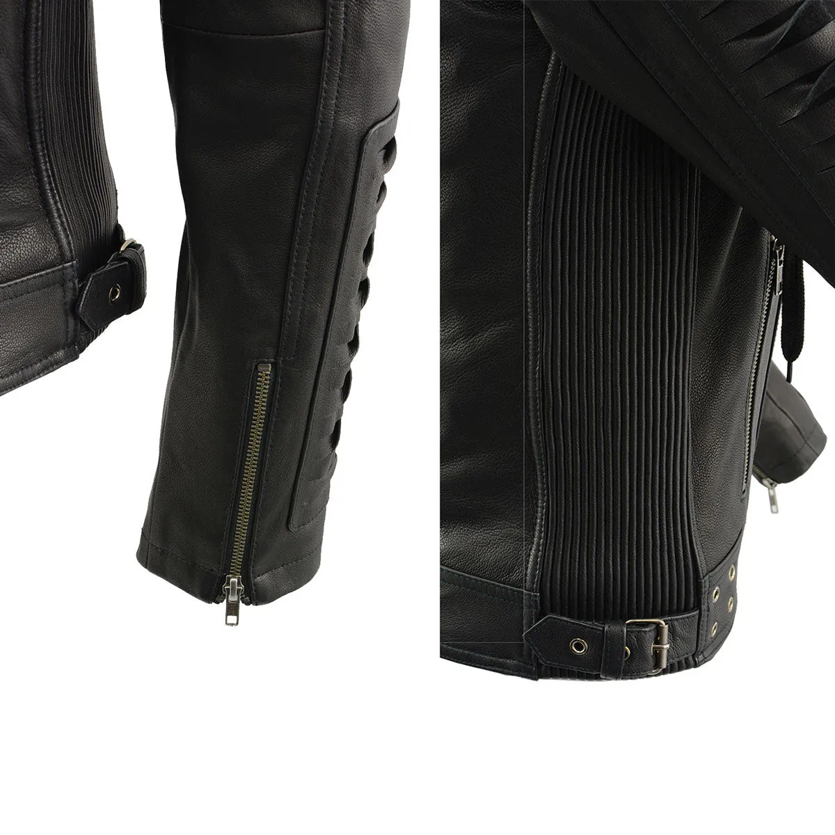 Milwaukee Leather SFL2865 Women's Black Scuba Style Fashion Casual Leather Jacket with Hoodie