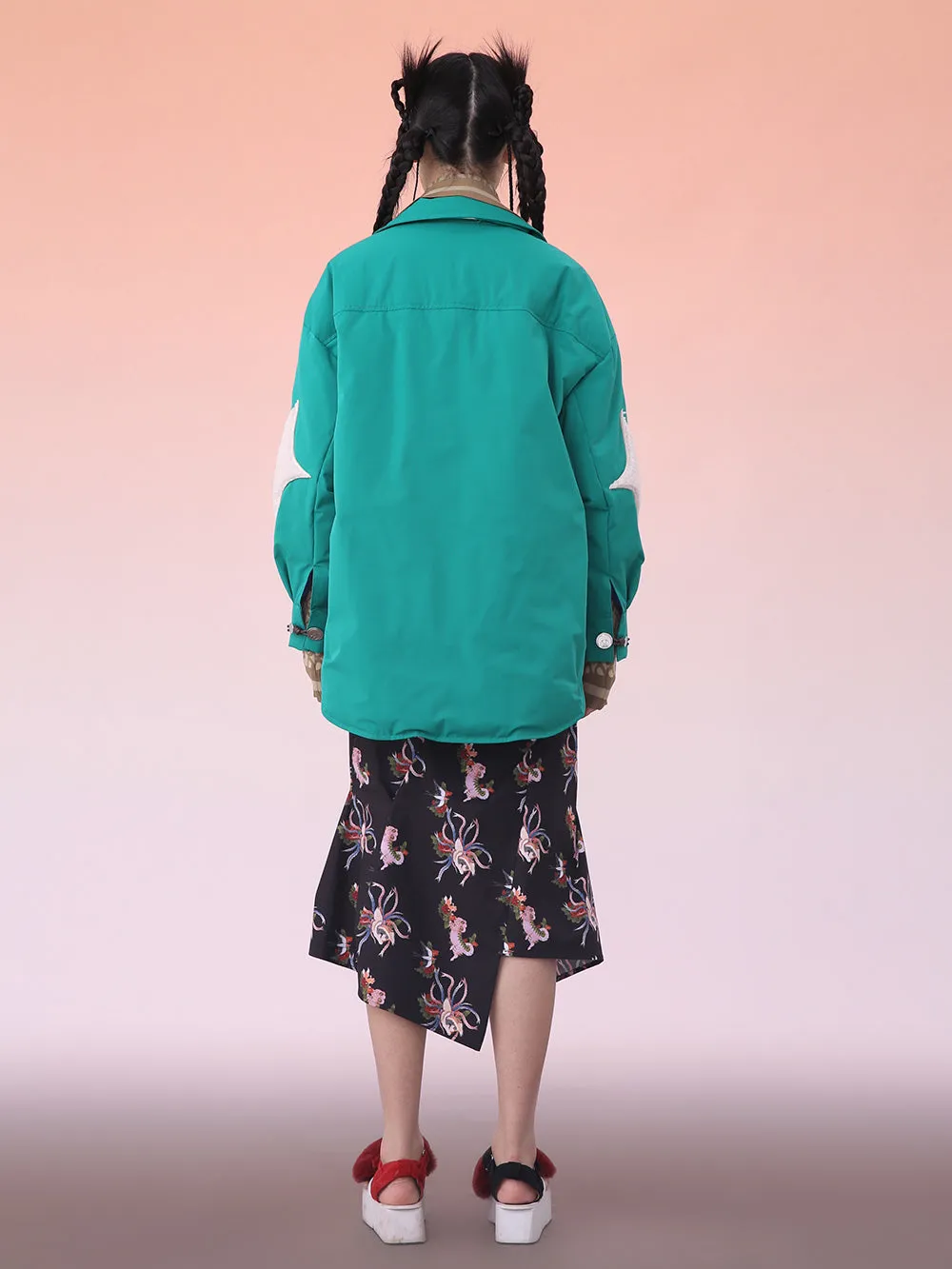MUKZIN Green Design Sense Printed Shirt Fabric Down Jacket