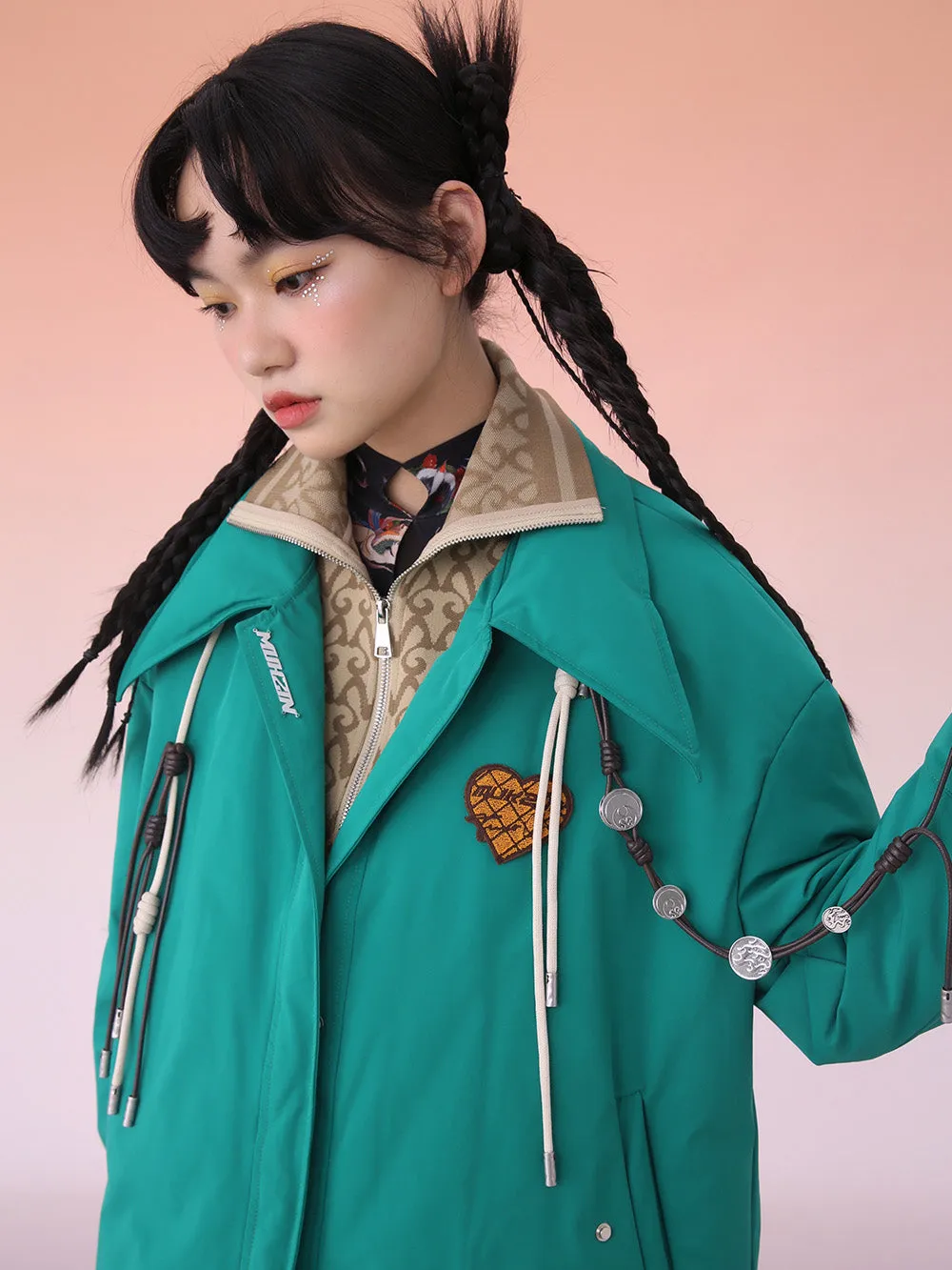 MUKZIN Green Design Sense Printed Shirt Fabric Down Jacket