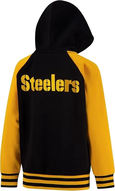 NFL Official Boy's Super Soft Full Zip Varsity Hoodie Sweatshirt|Pittsburgh Steelers