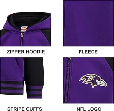 NFL Official Boy's Super Soft Full Zip Varsity Hoodie Sweatshirt|Pittsburgh Steelers